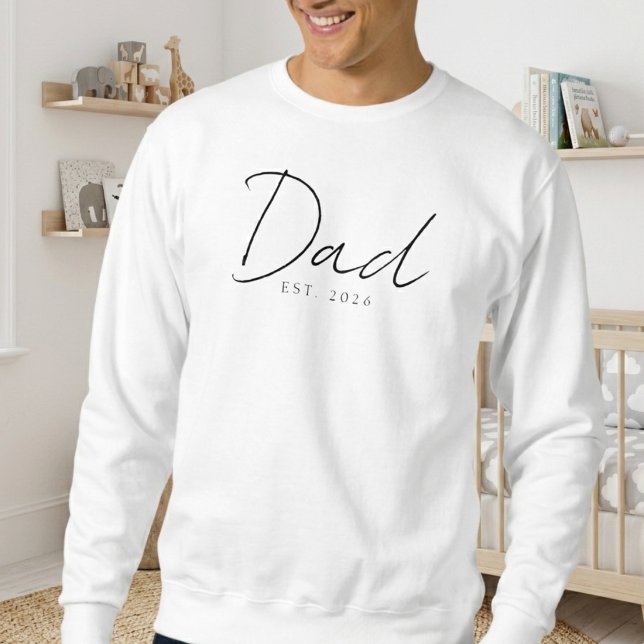 Cosy Dad EST Year Classic Family Script Design Sweatshirt (Creator Uploaded)