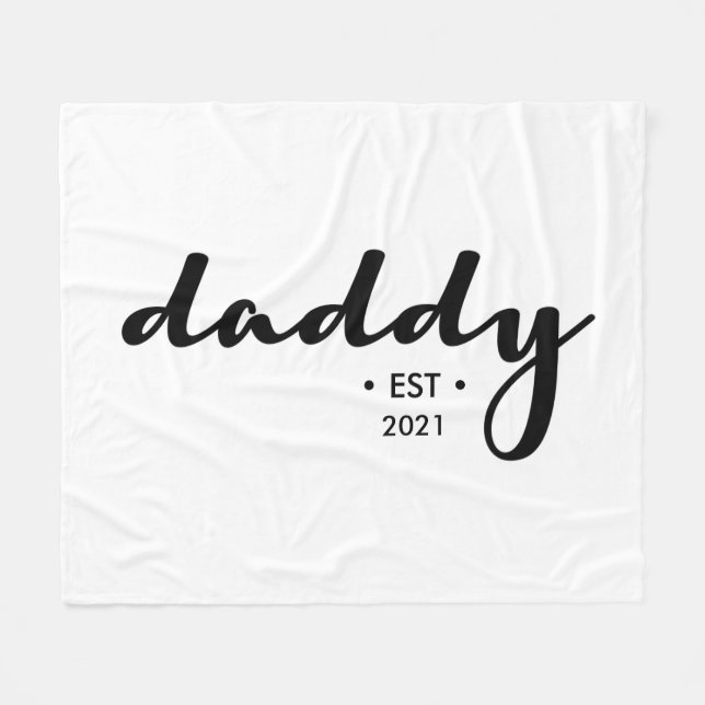 Cosy Daddy Script Established Custom year Sherpa B Fleece Blanket (Front (Horizontal))
