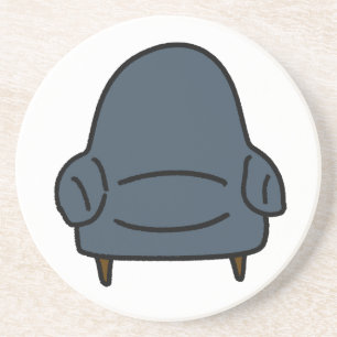 Cosy Dark Blue Armchair Minimalist Decor Coaster