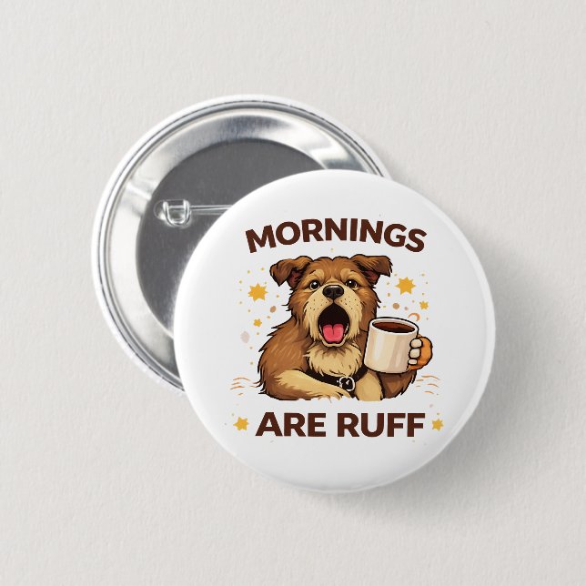 Cosy Dog Illustration 6 Cm Round Badge (Front & Back)