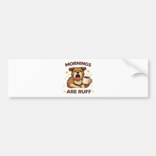 Cosy Dog Illustration Bumper Sticker