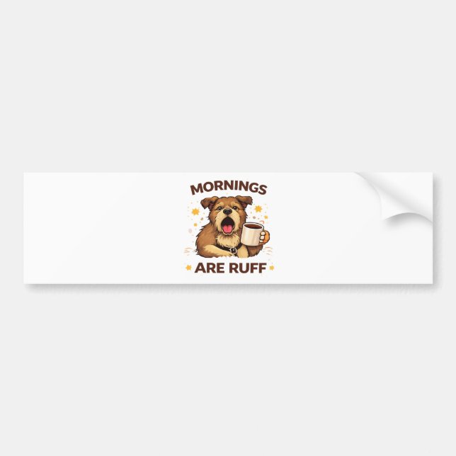 Cosy Dog Illustration Bumper Sticker (Front)