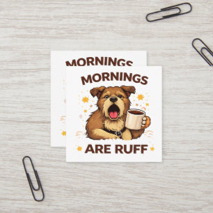 Cosy Dog Illustration Square Business Card