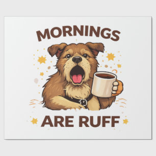 Cosy Dog Illustration Wrapping Paper