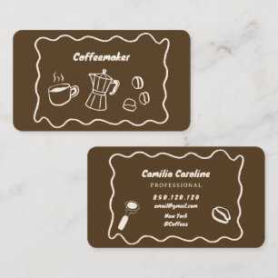cosy doodle Brown coffee business card
