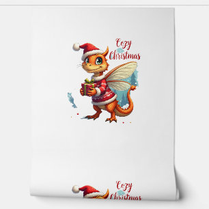 Cosy Dragonfly Christmas Wallpaper