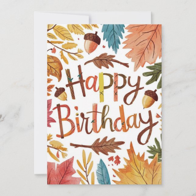 Cosy Dreamy Pumpkin Autumn Fall Happy Birthday Card (Front)