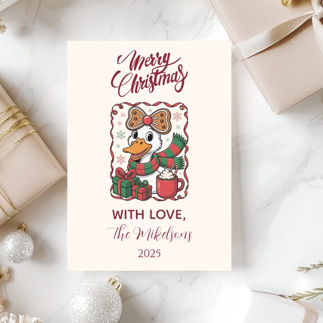 Cosy Duck Christmas Holiday Card (Creator Uploaded)
