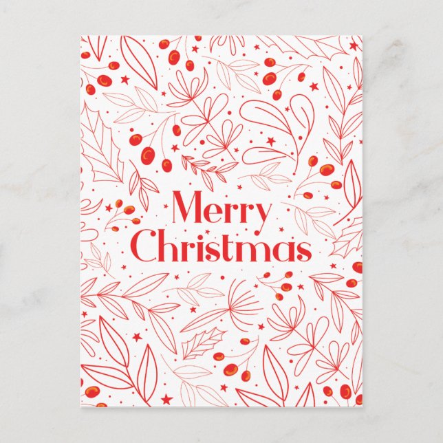 Cosy elegant floral Christmas card (Front)