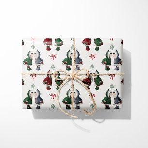 Cosy Eskimo Kiss White Christmas Wrapping Paper