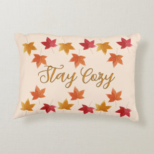 Cosy Fall / Autumn Leaves Rustic  Decorative Cushion