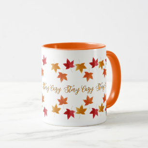 Cosy Fall & Autumn Leaves Rustic Mug