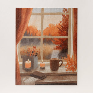 Cosy Fall Autumn Window Jigsaw Puzzle