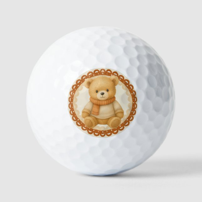 Cosy Fall Baby Shower | Neutral Cream & orange Golf Balls (Front)