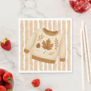 Cosy Fall Baby Shower Neutral Cream & orange Napkin
