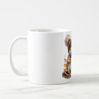Cosy Fall Bearded Dragon with Coffee Mug