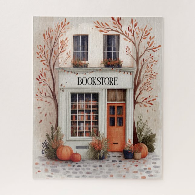 Cosy Fall Bookstore Jigsaw Puzzle (Vertical)