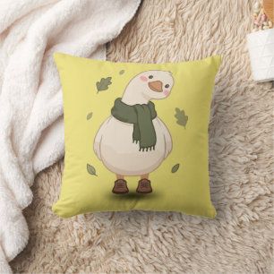 Cosy Fall Cartoon Duck Cushion