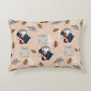 Cosy Fall Fashion –Sweaters, Hoodies, Jeans, Boots Decorative Cushion