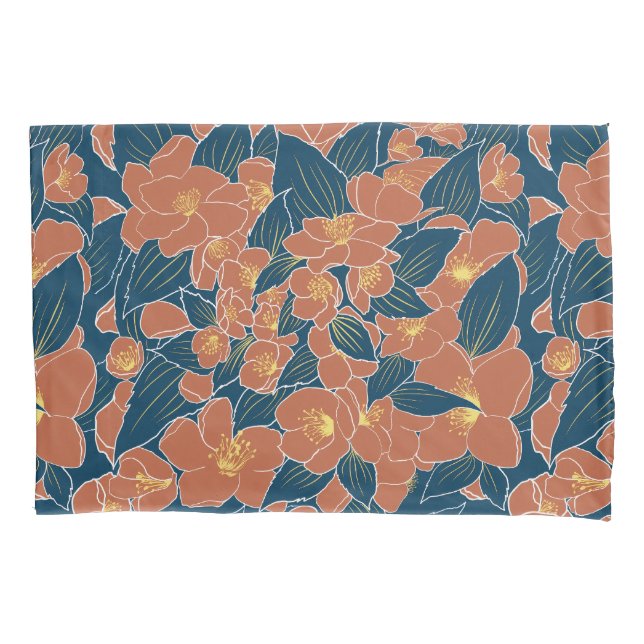 Cosy Fall Floral Pillow Case - Warm and Colourful (Front)