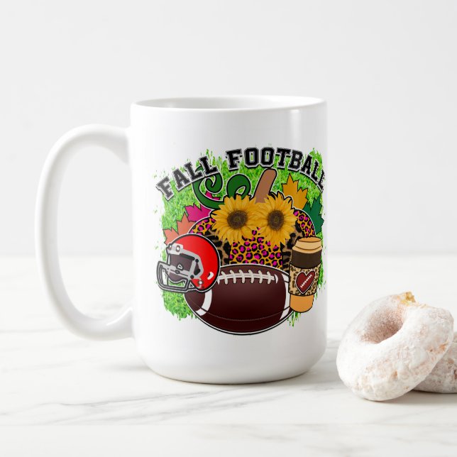 Cosy Fall Football Coffee Mug (With Donut)