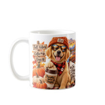 Cosy Fall Golden Retriever Pumpkin Spice