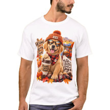 Cosy Fall Golden Retriever Pumpkin Spice