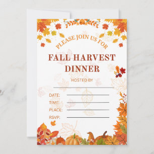 Cosy Fall Harvest Dinner Invitation