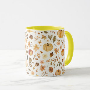 Cosy Fall Harvest Watercolor Mug Autumn Pumpkin