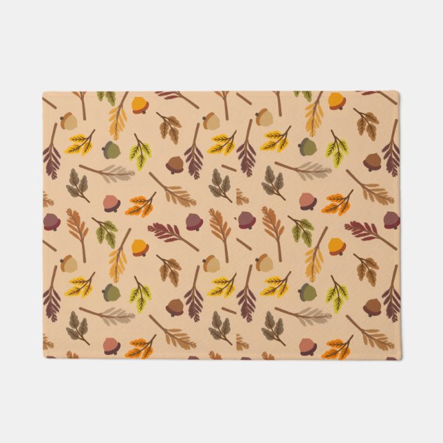 Cosy Fall Leaves & Acorns Doormat (Front)