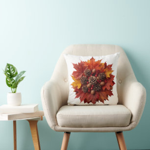 Cosy Fall Leaves   Decorative Throw Pillow