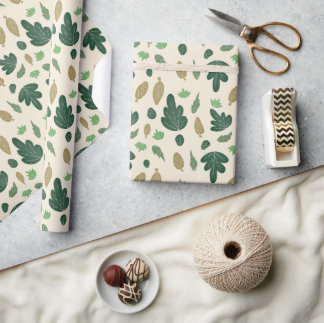 Cosy Fall Leaves Wrapping Paper