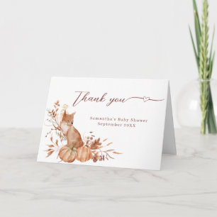 Cosy Fall Neutral Fox Pumpkin Gratitude Card