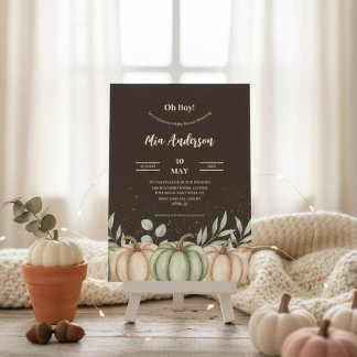 Cosy Fall Pumpkin Baby Shower Invitation