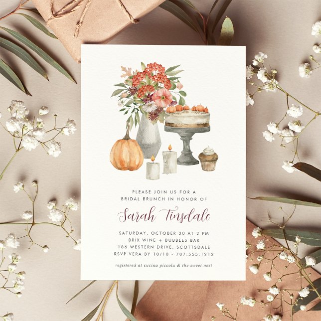 Cosy Fall Pumpkin Bridal Shower Brunch Invitation (Creator Uploaded)