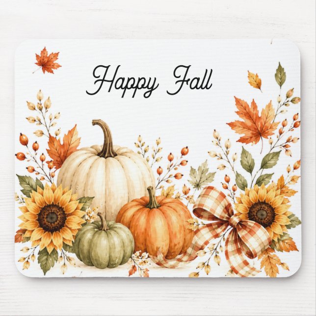 Cosy Fall Pumpkin Mouse Pad (Front)