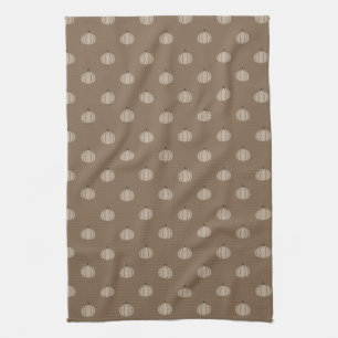 cosy fall pumpkin patterned tea towel