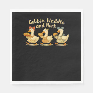 Cosy Fall Season Goose Gobble Waddle Honk Cute Cot Napkin
