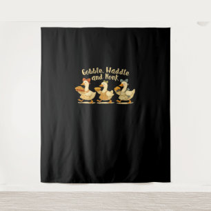 Cosy Fall Season Goose Gobble Waddle Honk Cute Cot Tapestry