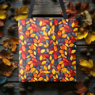 Cosy Fall Tote with Bold Leaves and Autumn Charm