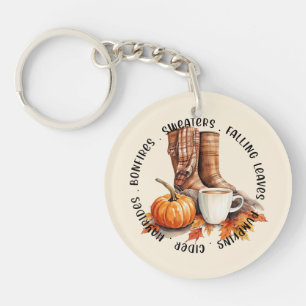 Cosy Fall Vibes – Boots, Pumpkin Spice, Bonfires Key Ring