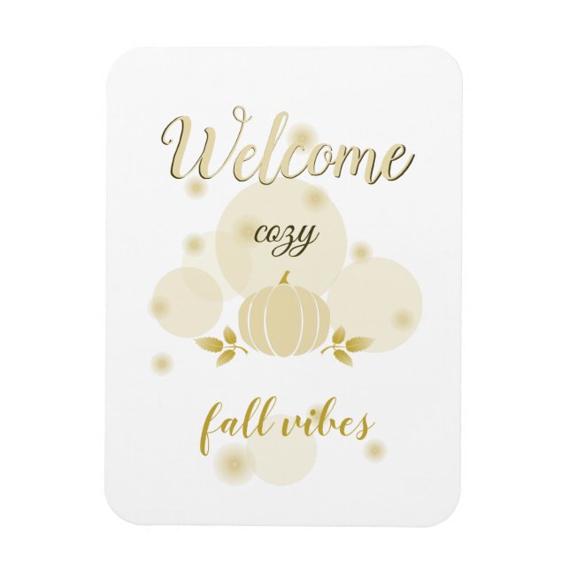cosy fall vibes neutral pumpkin   magnet (Vertical)