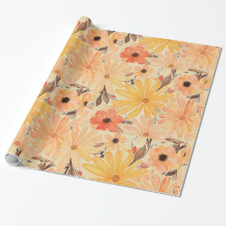 Cosy Fall Warm Floral Wrapping Paper