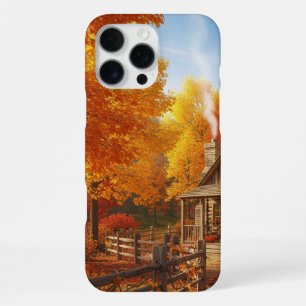 Cosy Fall with Rustic Cabin and Warm Autumn Colour iPhone 16 Pro Max Case