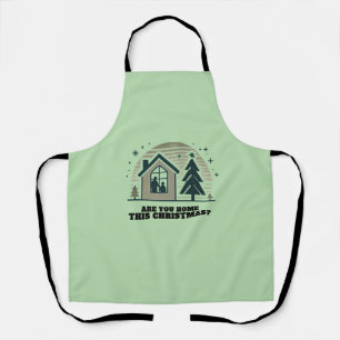Cosy Family Christmas Home Scene Decor Art Apron