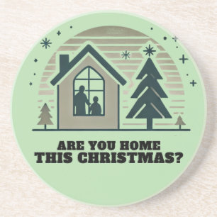 Cosy Family Christmas Home Scene Decor Art Coaster