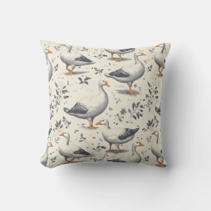 Cosy farm-inspired goose pattern for cosy spaces cushion