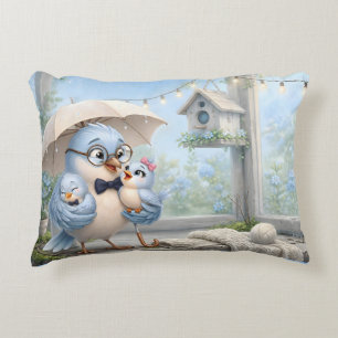 Cosy Father Bird Throw Pillow