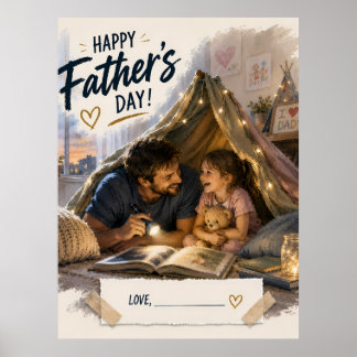 Cosy Father Daughter Memory Poster Print
