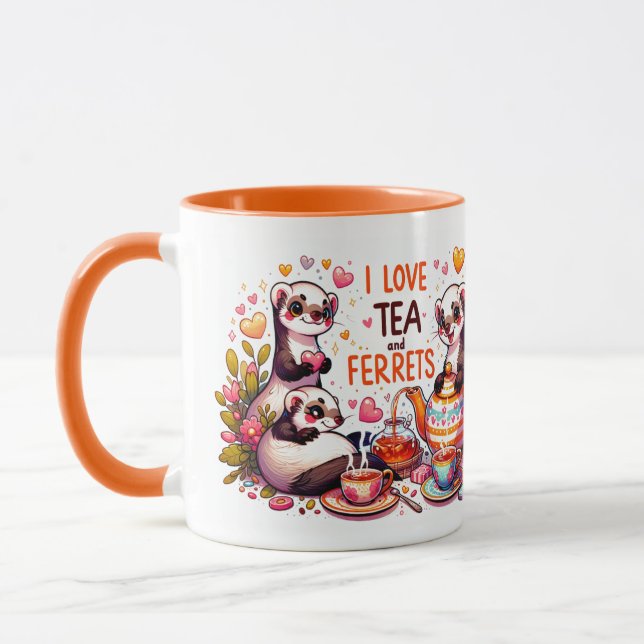Cosy Ferret Tea Time Mug (Left)